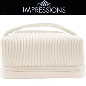 Impressions Valencia Double Layer Makeup Bag- Cream
